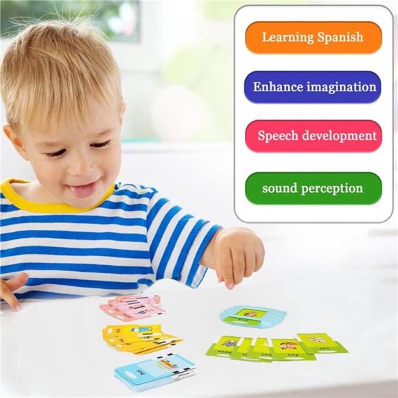 Spanish & English Talking Flash Cards for Toddlers 1 2 3 4 5 6, Audible Toys - Picture 6 of 7